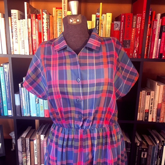 Size 10 Vintage UK Designed Shirt Dress - Picture 1 of 4